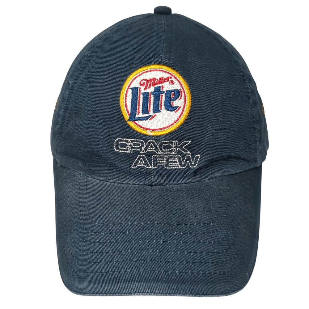 Miller Lite Crack A Few It's Miller Time Slideback Baseball Cap Blue OS 6 Panel